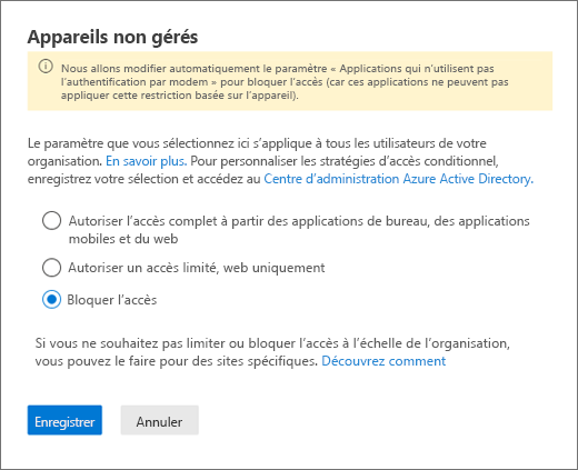 la section Appareils non gérés pour les stratégies.