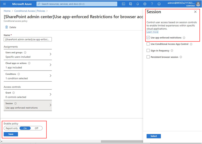 Les restrictions appliquées par l’application sont activées.