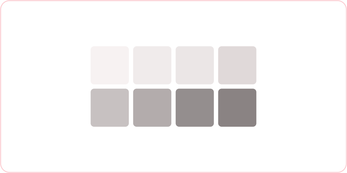 L’exemple montre un exemple de différentes nuances de gris pour le thème clair et foncé.
