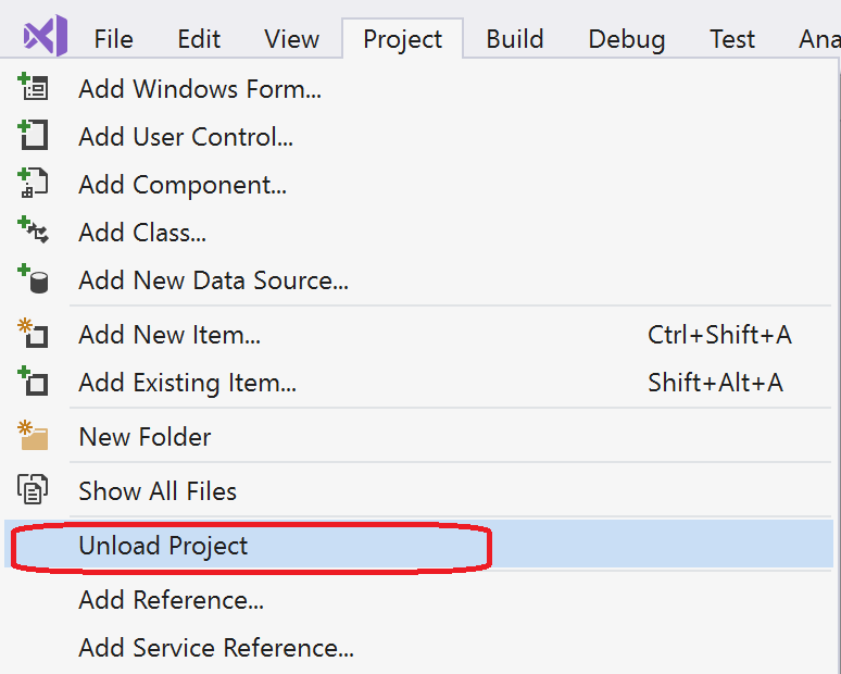 Décharger le projet