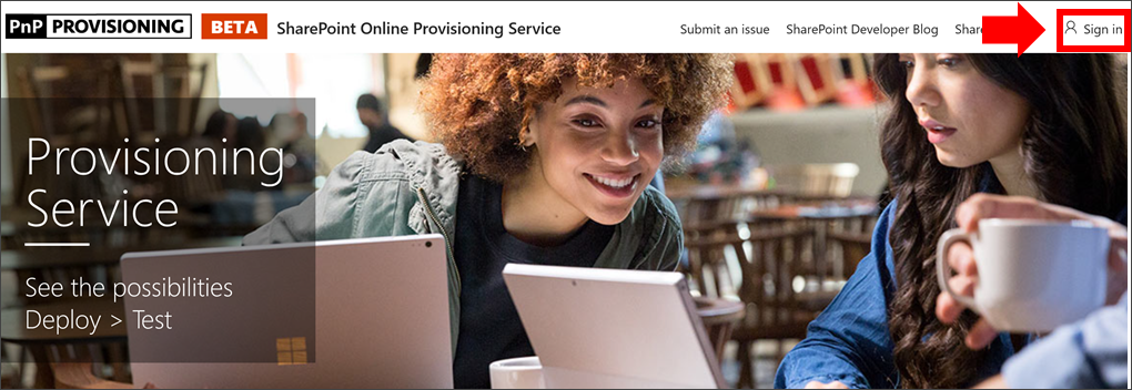 Page de main du service d’approvisionnement.