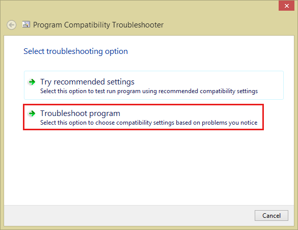 Capture d’écran du paramètre mode de compatibilité Outlook 2013.