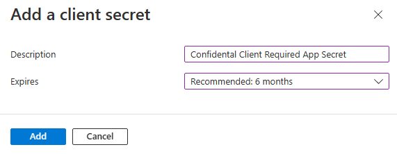 Ajouter un secret client
