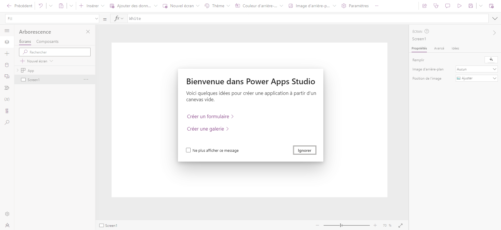 Configurer les fonctionnalités de l’application avec Power Apps Studio..