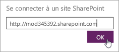 URL SharePoint de connexion.