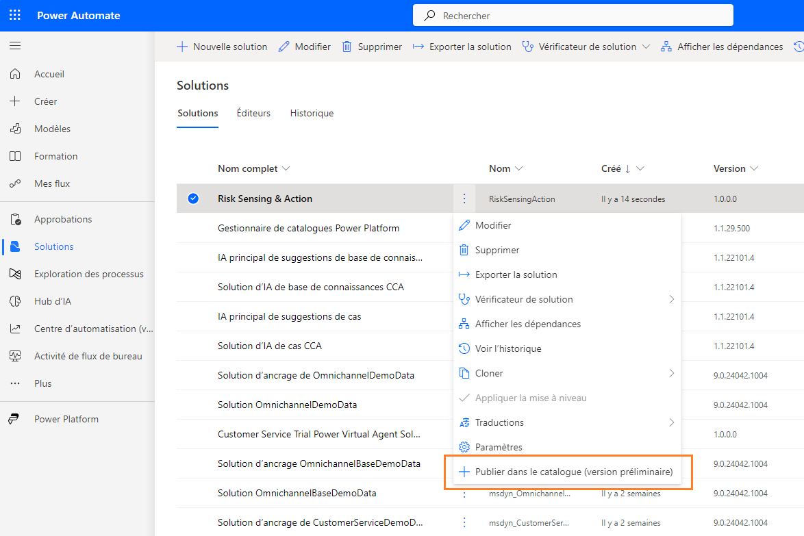 Soumission du catalogue