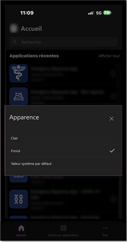 Sélectionnez un paramètre d'affichage