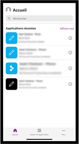 Power Apps mobile en mode clair