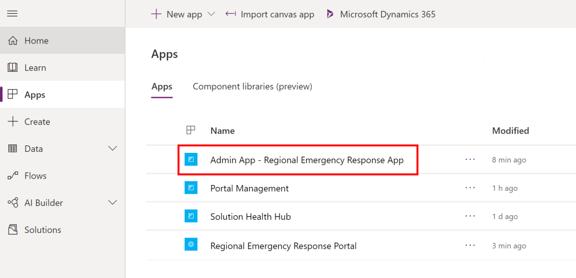 Nouvelle application d’administration dans la liste Applications Nouvelle application d’administration dans la liste Applications.