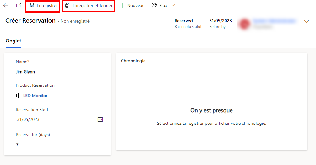 Enregistrer la nouvelle ligne Enregistrer la nouvelle ligne.