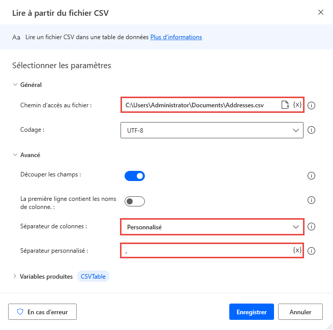 Convertir un fichier CSV en feuille de calcul Excel - Power Automate |  Microsoft Learn