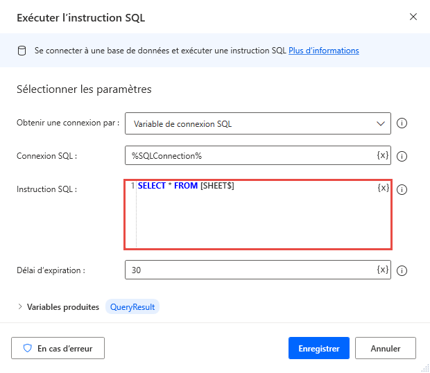 Exécuter des requêtes SQL sur des fichiers Excel - Power Automate |  Microsoft Learn