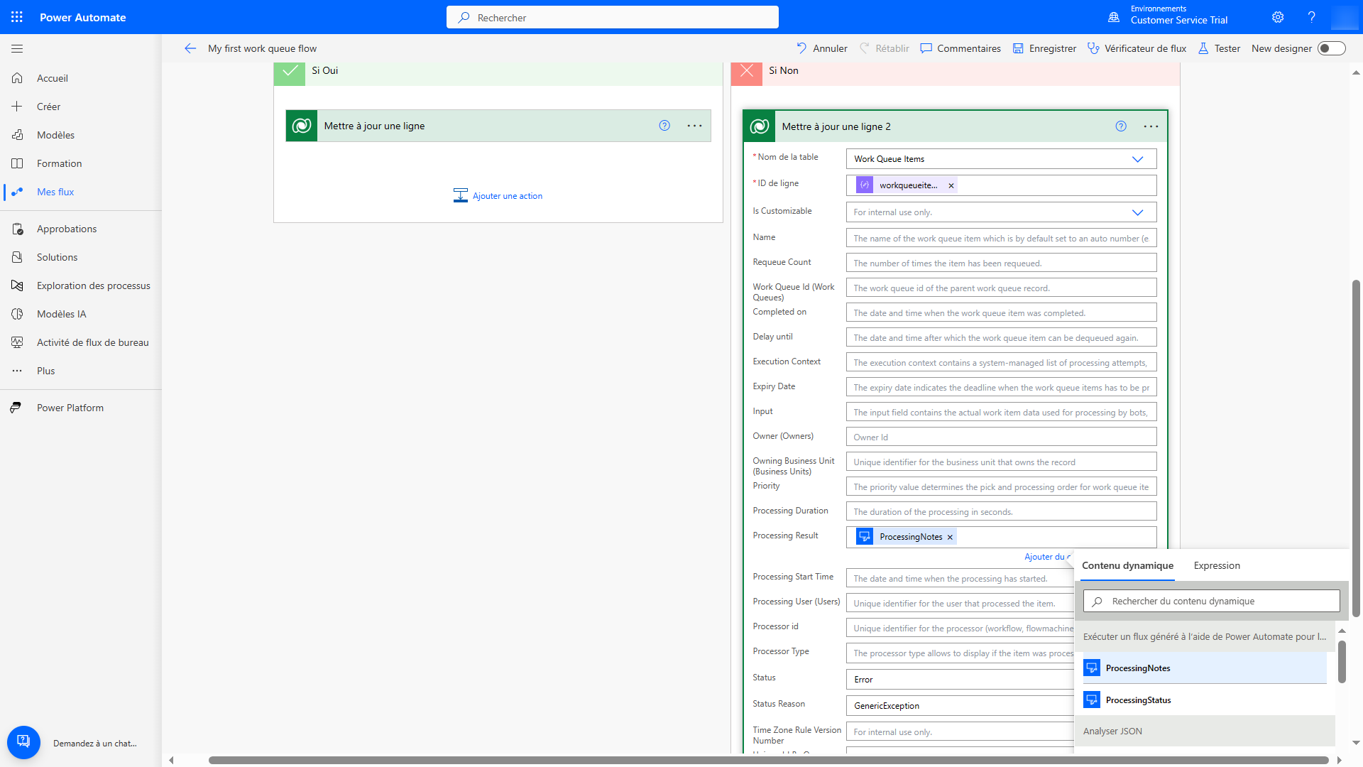 Capture d’écran d’un concepteur de flux de cloud qui montre une exécution réussie.