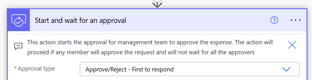 Capture d’écran d’une action avec une note dans le concepteur classique Power Automate.
