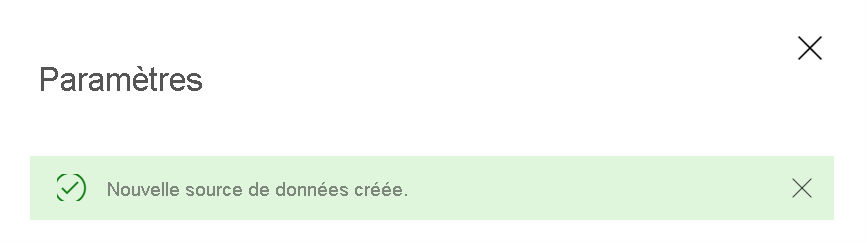  Capture d’écran de la création réussie de la source de données SQL.