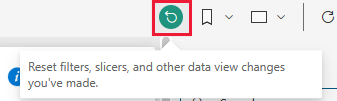 Screenshot of the reset icon on the report canvas.