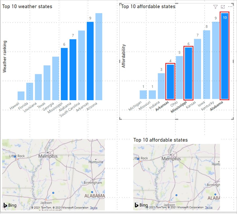 Screenshot shows multiple data points selected