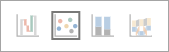 Capture d’écran des icônes de graphique d’une analyse avec l’icône de dispersion sélectionnée.
