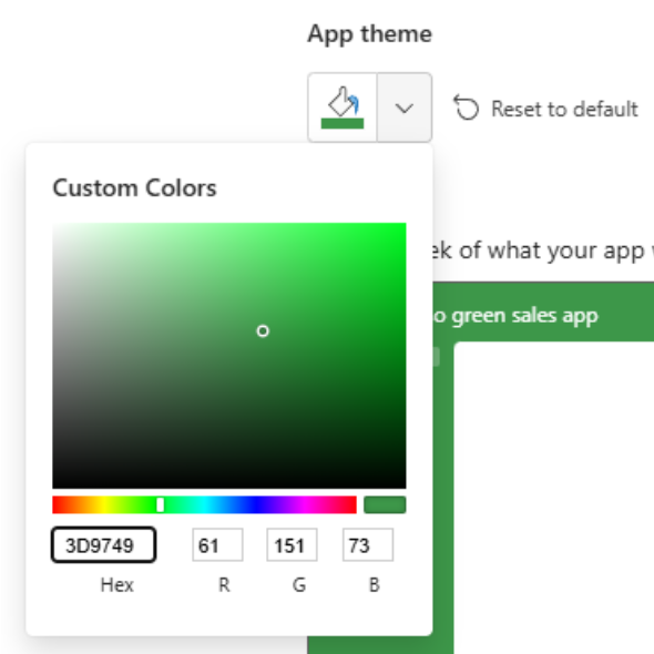 Capture d’écran du sélecteur de couleurs de thème de l'application org.