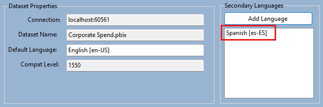 Screenshot shows the Add Language dialog box with a language selected and the Add Language button highlighted.
