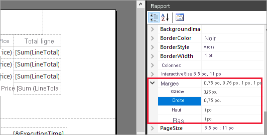 Screenshot showing Set page margins.