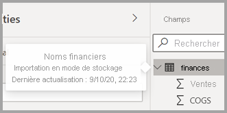 Screenshot of the new tooltip for a table in Power BI Desktop.