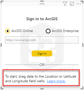 Capture d’écran montrant l’invite Se connecter à ArcGIS.
