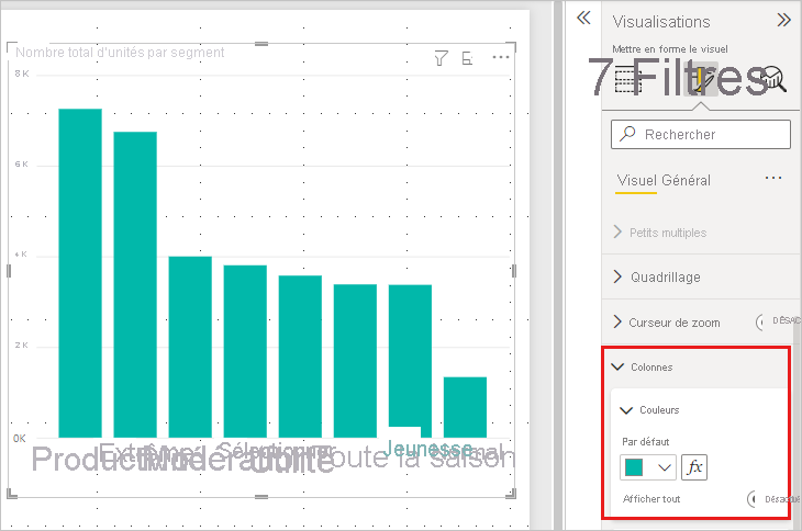 Screenshot showing Chart with Formatting pane open and Data colors expanded.