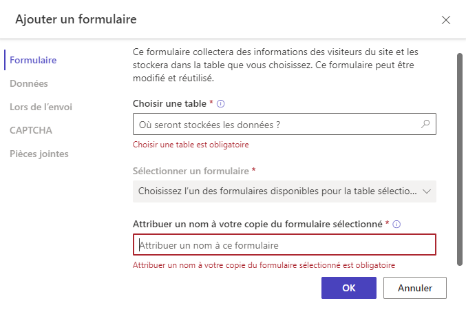 Ajouter un formulaire à une page.