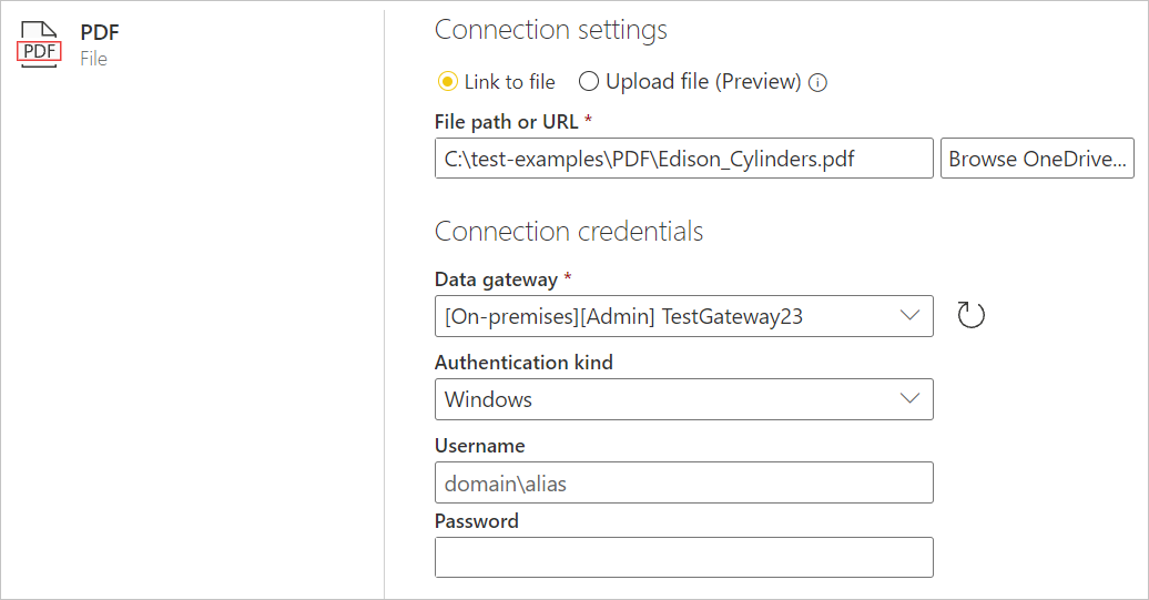 Informations de connexion pour accéder au fichier PDF.