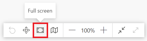 Bouton Plein écran disponible dans le coin inférieur droit du volet de la vue de diagramme.