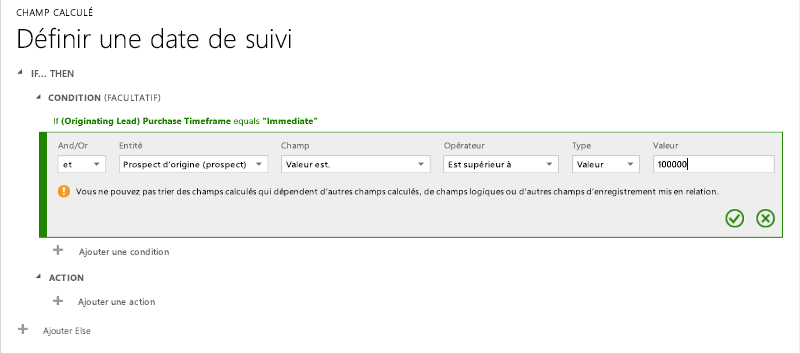Date de suivi d’une opportunité dans Dynamics 365 deux.