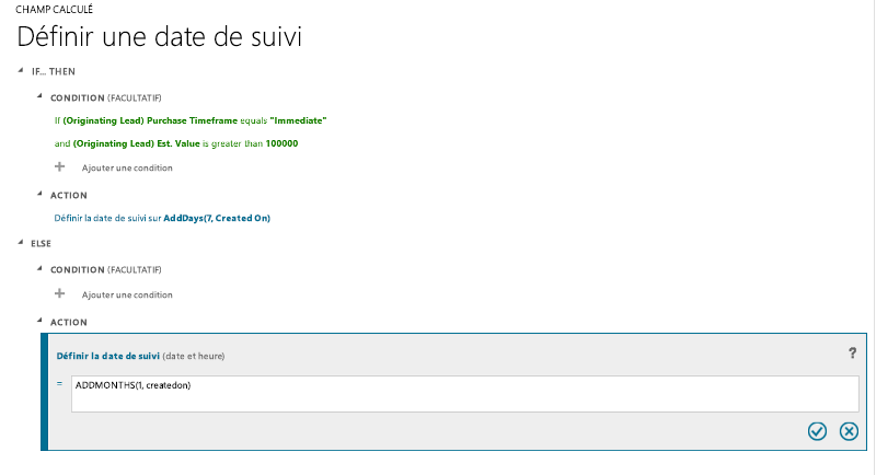 Définir la date de suivi dans Dynamics 365.