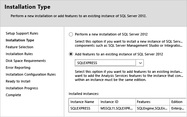 Add features to an existing instance