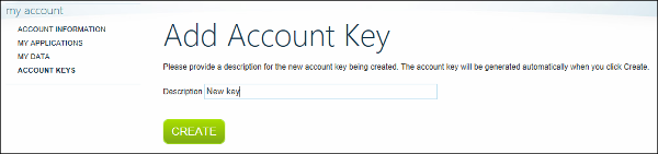 Figure 2.4 - Description for the new Account Key