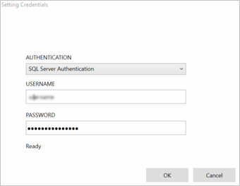 Entrez les informations d’identification de la base de données