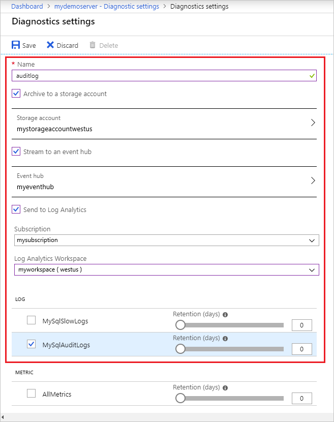 Configurer un paramètre de diagnostic