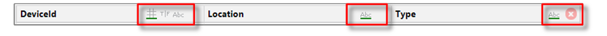 Choose data types on the column headings.