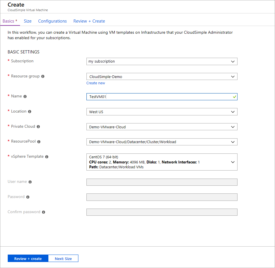 Créer une machine virtuelle CloudSimple - notions de base