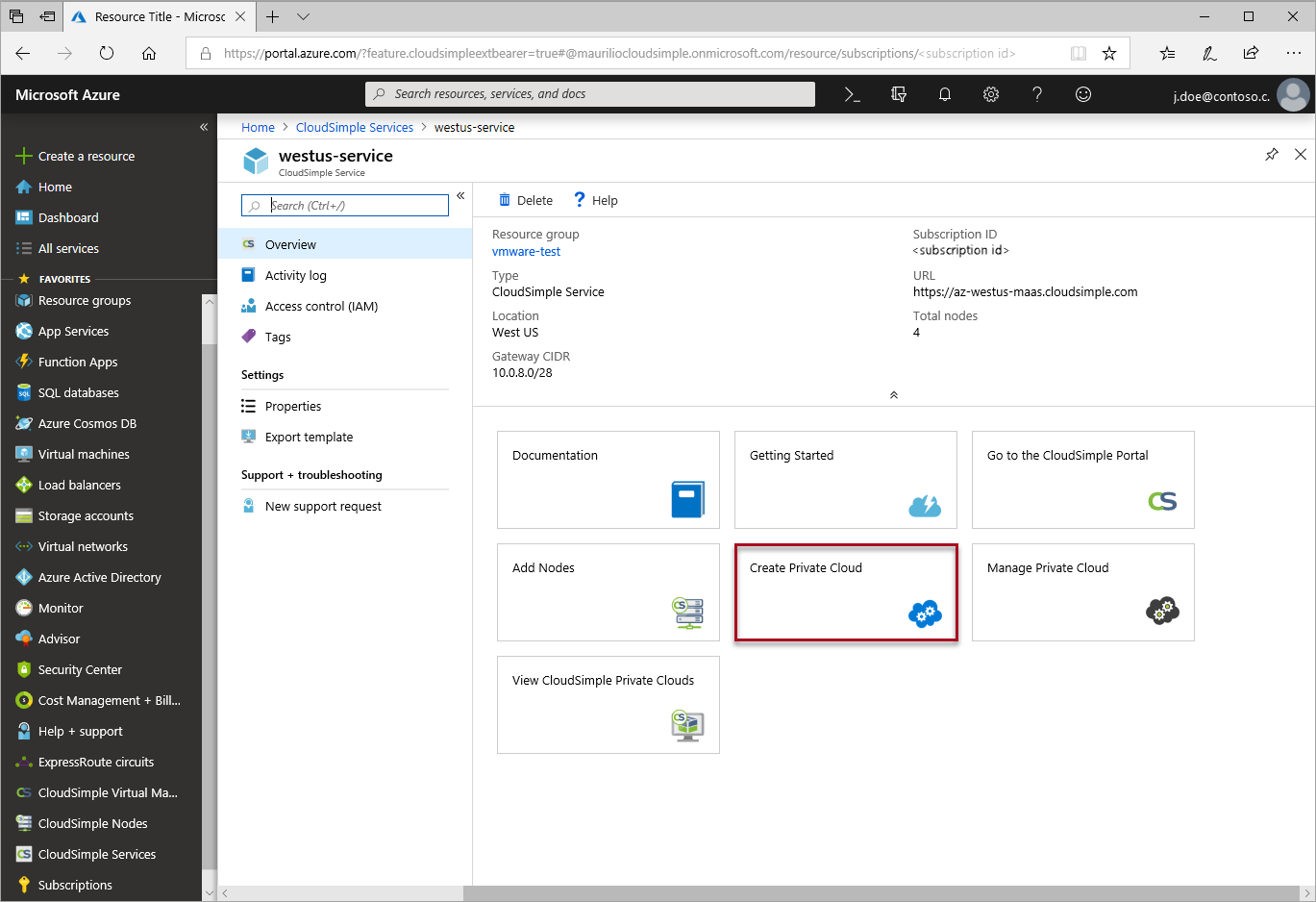 Créer un cloud privé à partir d’Azure