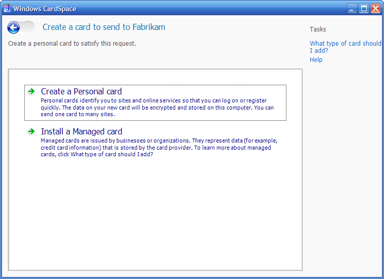 Utilisation de Windows CardSpace avec Internet Explorer 7.0