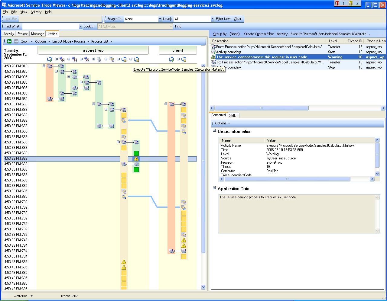 Utilisation du Trace Viewer