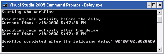 Exemple Output from Delay