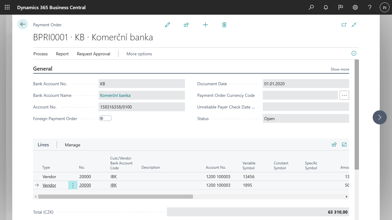 Document d’ordre de paiement.