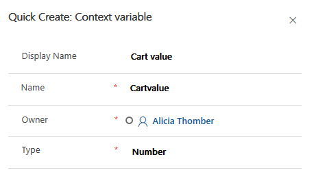 New context variable New context variable.