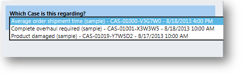 Résultats de la requête dans un dialogue dans Dynamics CRM