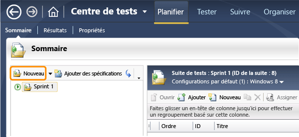 Création d'une suite de tests