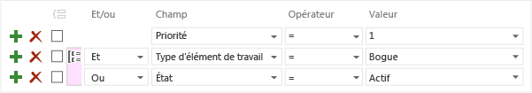 Filtrer à l'aide d'une expression logique et/ou