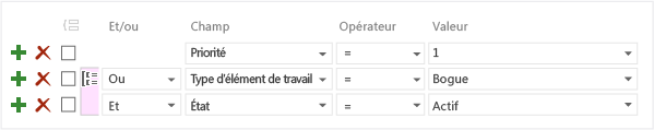 Filtrer à l'aide d'une expression logique ou/et