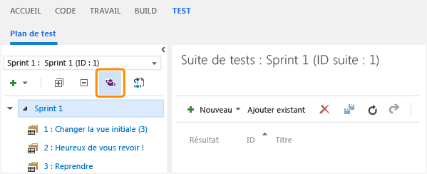 Ouvrir le plan de texte à l'aide de Microsoft Test Manager